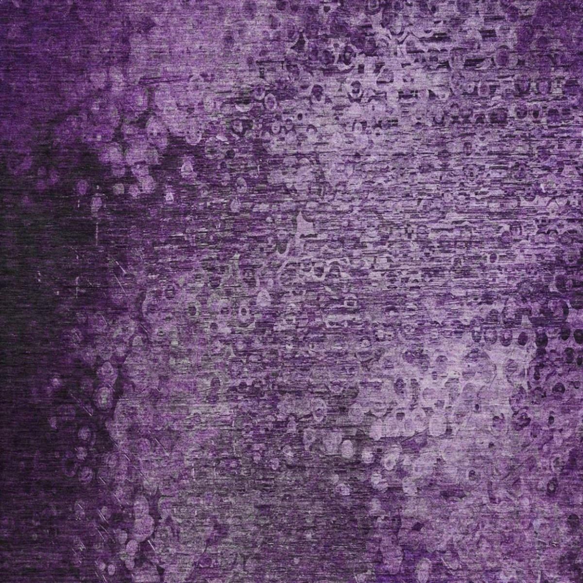3' X 5' Purple And Ivory Abstract Shag Washable Area Rug With UV Protection - Home & Garden
