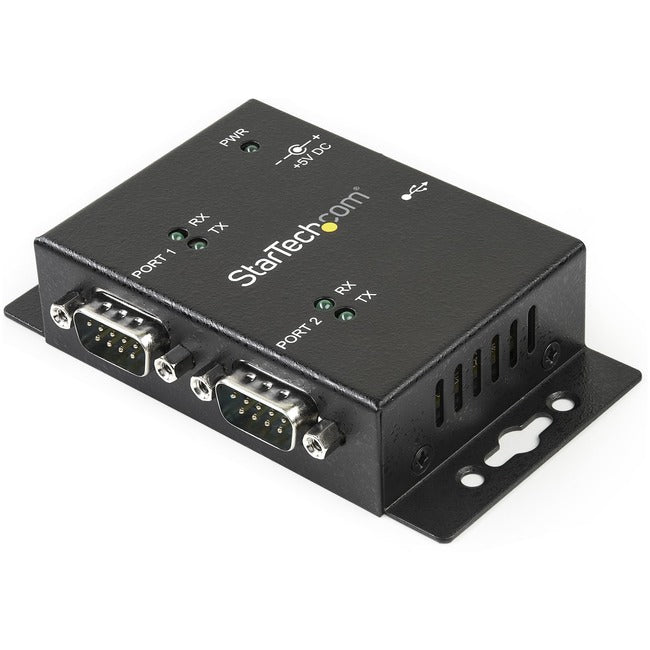 StarTech.com USB to Serial Adapter - 2 Port - Wall Mount - Din Rail Clips - Industrial - COM Port Retention - FTDI - DB9 -…