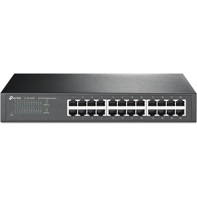TP-LINK TL-SG1024D 10/100/1000Mbps 24-Port Gigabit 13-inch Rackmountable Switch, 48Gbps Capacity - GreatEagleInc