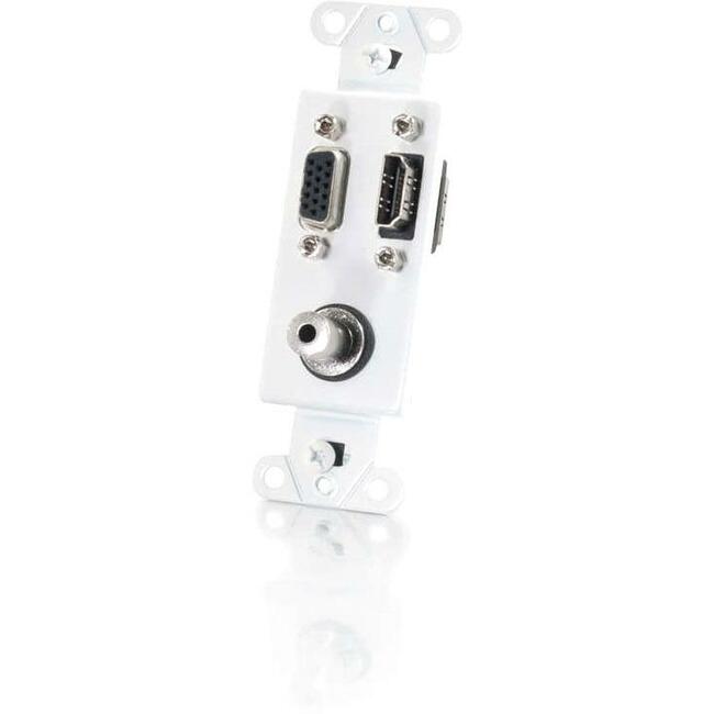 C2G HDMI, VGA and 3.5mm Audio Pass Through Wall Plate - White Default Title