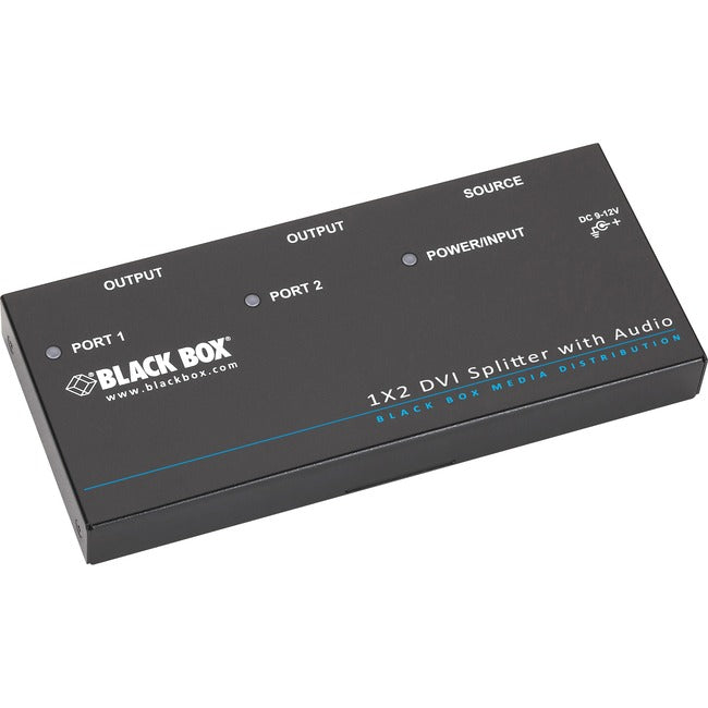 Black Box DVI-D Splitter with Audio and HDCP, 1 x 2 - GreatEagleInc