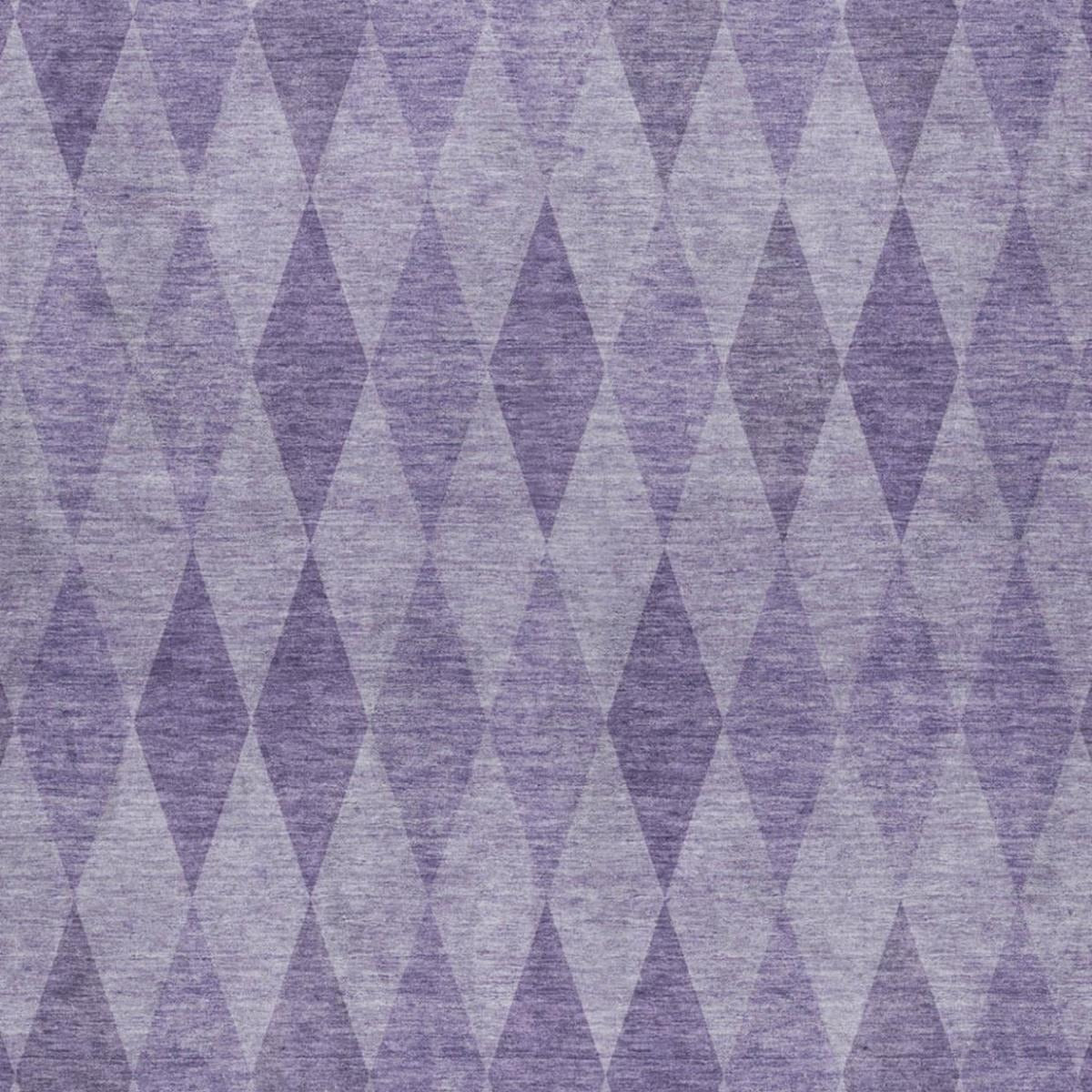 3' X 5' Purple And Lavender Geometric Shag Washable Area Rug With UV Protection - Home & Garden