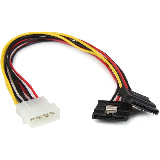 StarTech.com 12in LP4 to 2x Latching SATA Power Y Cable Splitter Adapter - 4 Pin Molex to Dual SATA - Computers & Electronics