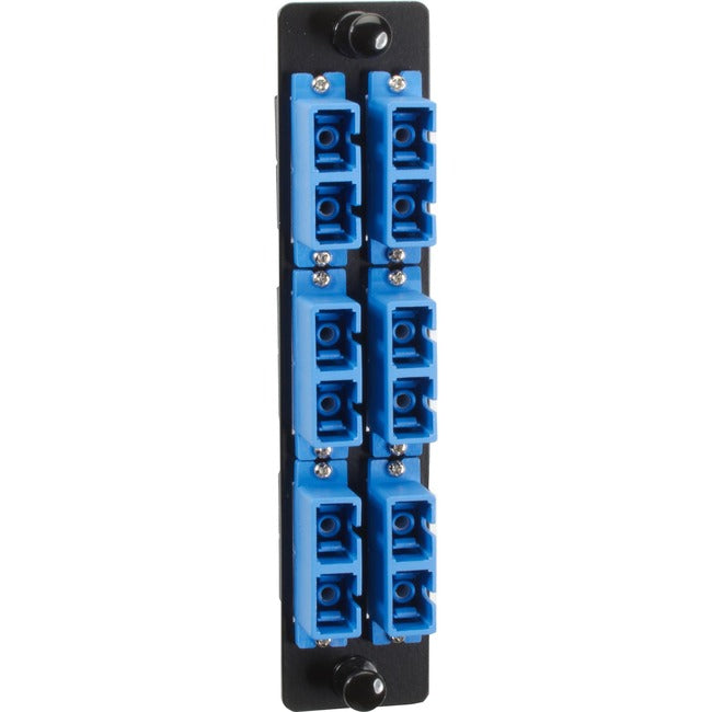 Black Box High-Density Adapter Panel, Ceramic Sleeves, (6) SC Duplex Pairs, Blue - Computers & Electronics