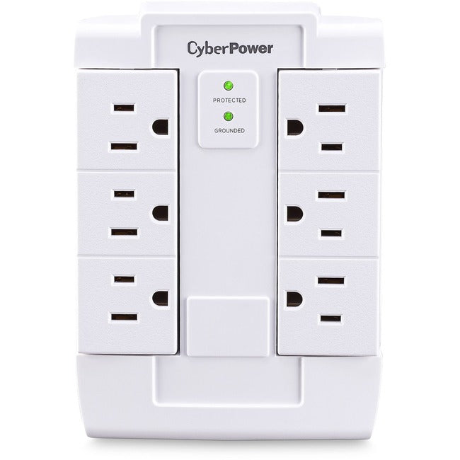 CyberPower CSB600WS Essential 6-Outlets Surge Suppressor Wall Tap and Swivel Outputs - Plain Brown Boxes - GreatEagleInc