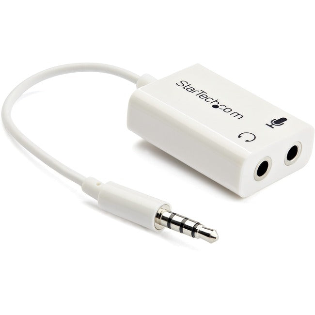 StarTech.com 3.5mm 4 Position to 2x 3 Position 3.5mm Headset Splitter Adapter M/F - White - Computers & Electronics