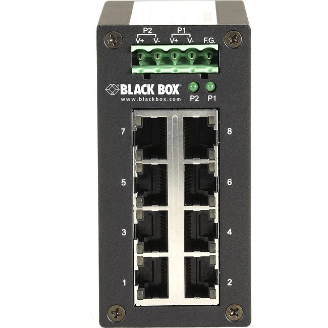 Black Box Hardened Gigabit Edge Switch, 8-Port - GreatEagleInc