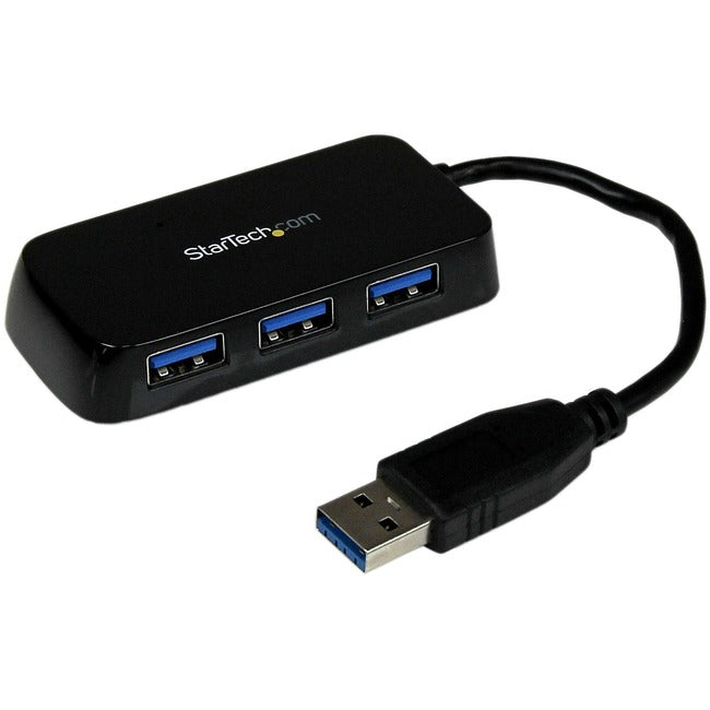 StarTech.com Portable 4 Port SuperSpeed Mini USB 3.0 Hub - Black - Computers & Electronics