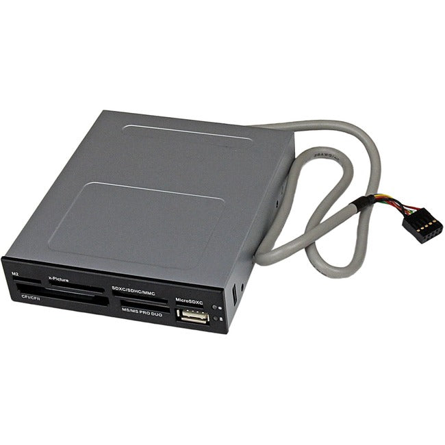 StarTech.com 3.5in Front Bay 22-in-1 USB 2.0 Internal Multi Media Memory Card Reader - Black - Computers & Electronics