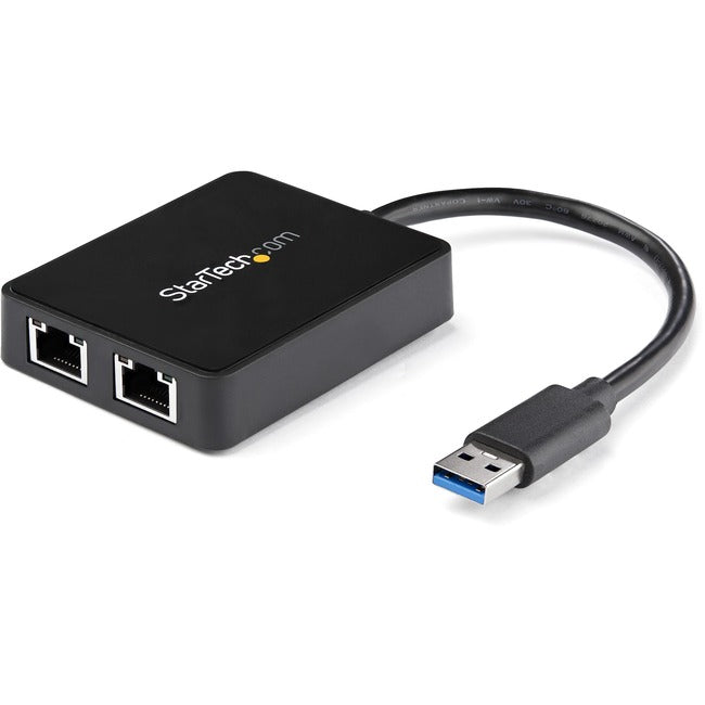 StarTech.com USB 3.0 to Dual Port Gigabit Ethernet Adapter NIC w/ USB Port Default Title