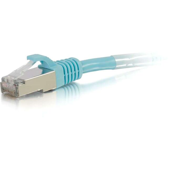 C2G-1ft Cat6a Snagless Shielded (STP) Network Patch Cable - Aqua Default Title