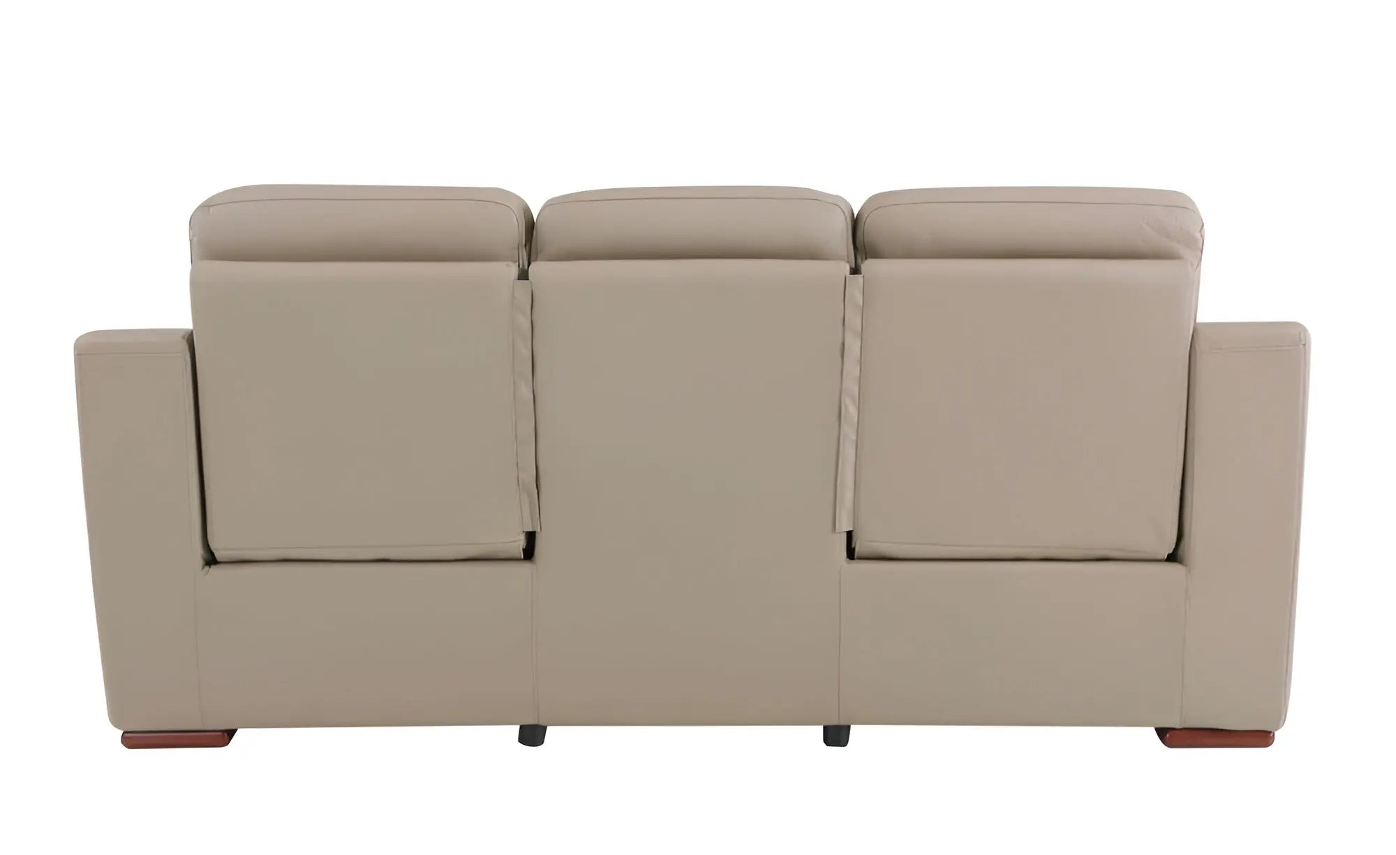 90" Beige Faux Leather Sofa With Brown Legs Homeroots Living Room