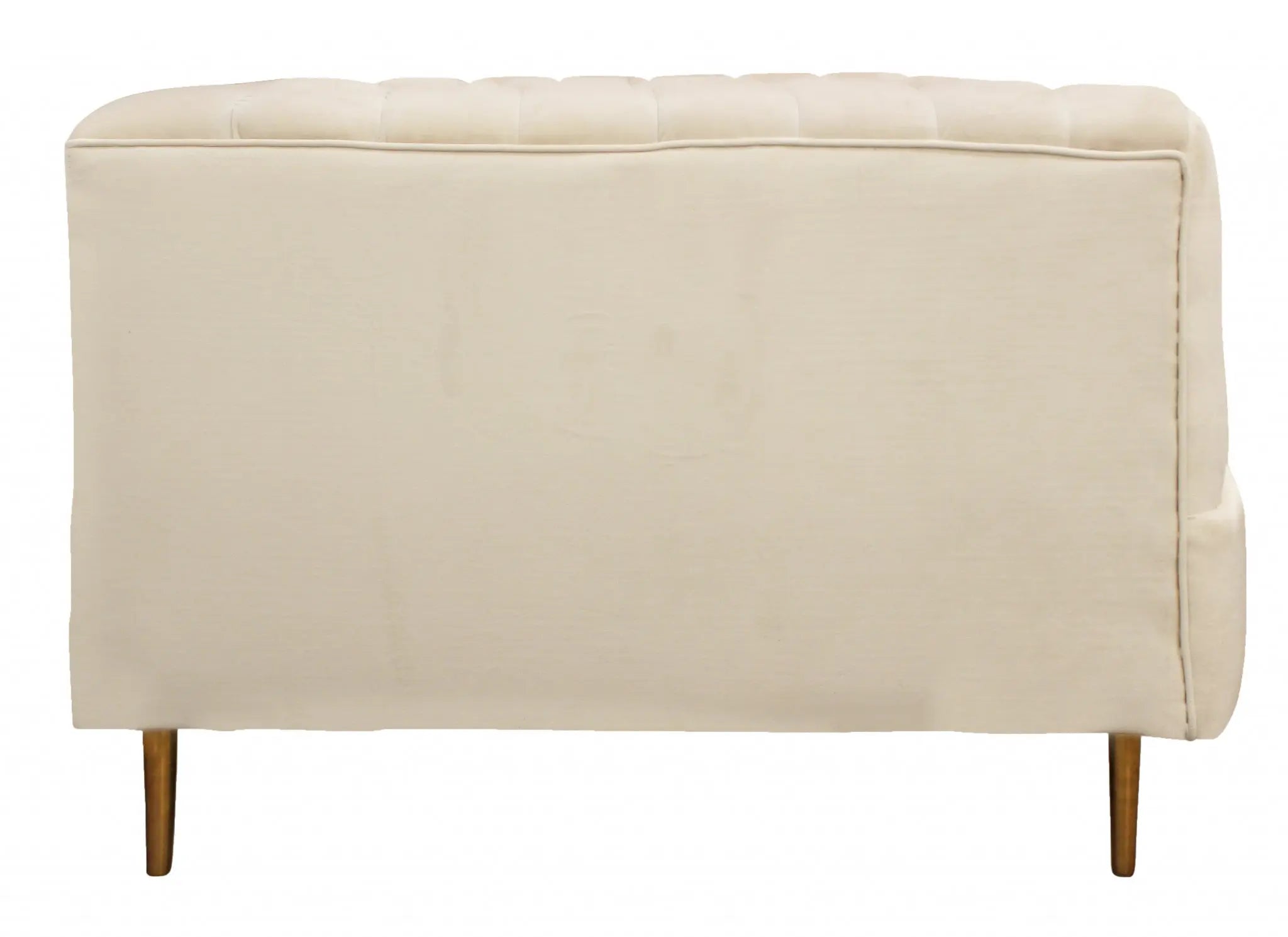 90" Ivory Velvet Sofa And Toss Pillows With Gold Legs Homeroots Living Room