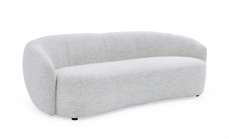 90" Off White Fabric Sofa With Black Legs Homeroots Living Room