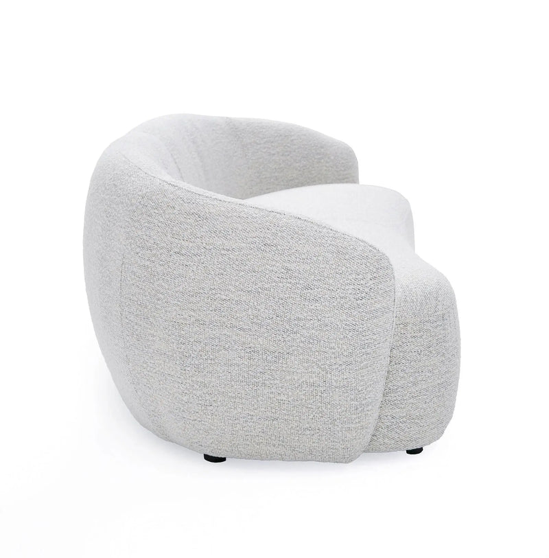 90" Off White Fabric Sofa With Black Legs Homeroots Living Room