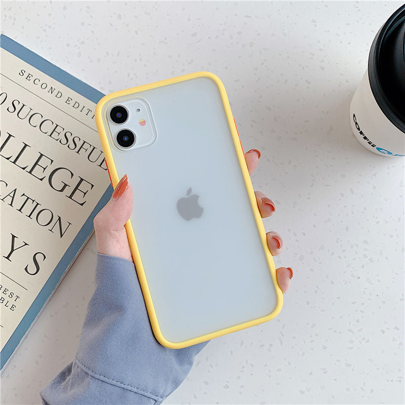 Mint Hybrid Simple Matte Bumper Phone Case For iPhone 12 11 11Pro Max XR XS Max 6S 8 7 Plus Shockproof Soft Silicone Clear Cover T8