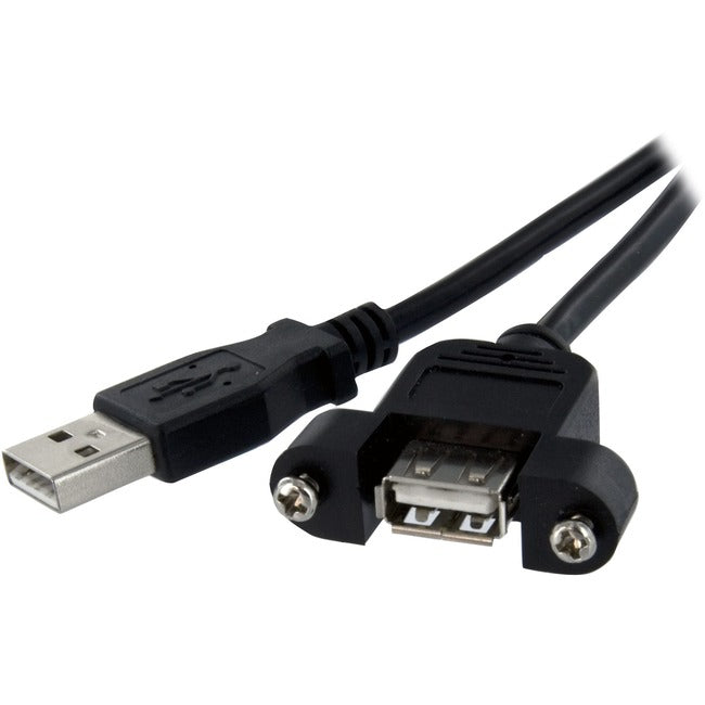StarTech.com 3 ft Panel Mount USB Cable A to A - F/M - GreatEagleInc
