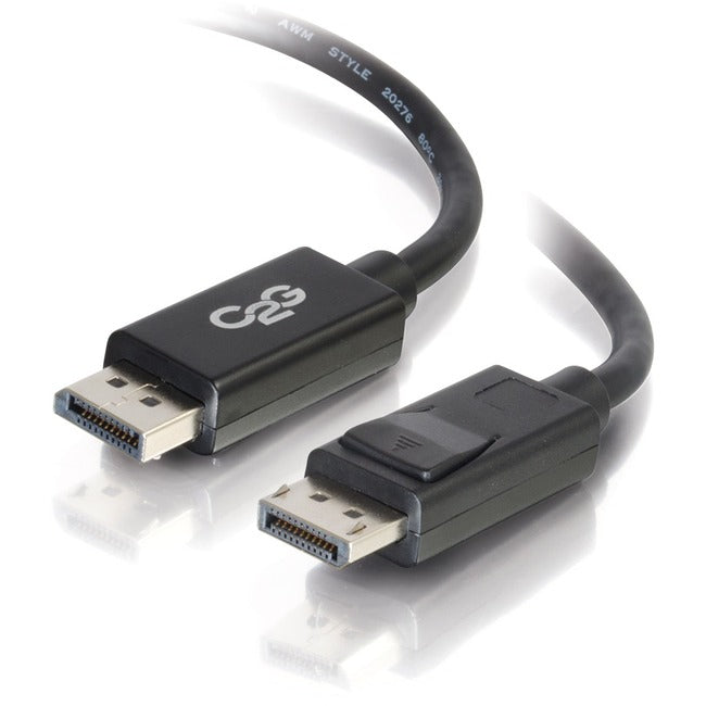 C2G 6ft DisplayPort Cable with Latches - 4K - 8K - UHD - Black - Computers & Electronics
