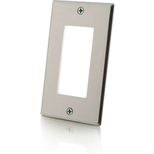 C2G Decorative Style Cutout Single Gang Wall Plate - Aluminum Default Title