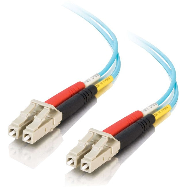 C2G 0.5m LC-LC 10Gb 50/125 Duplex Multimode OM3 Fiber Cable - Aqua - 1.6ft - GreatEagleInc