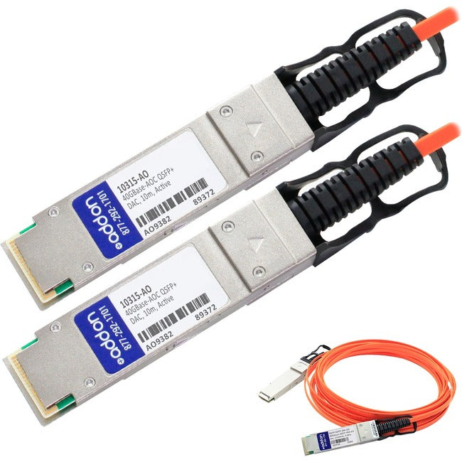 AddOn Extreme Networks 10315 Compatible TAA Compliant 40GBase-AOC QSFP+ to QSFP+ Direct Attach Cable (850nm, MMF, 10m)