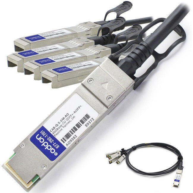 AddOn Arista Networks CAB-Q-S-1M Compatible TAA Compliant 40GBase-CU QSFP+ to 4xSFP+ Direct Attach Cable (Passive Twinax, 1m) - GreatEagleInc