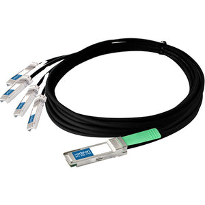 AddOn Arista Networks CAB-Q-S-3M Compatible TAA Compliant 40GBase-CU QSFP+ to 4xSFP+ Direct Attach Cable (Passive Twinax, 3m)