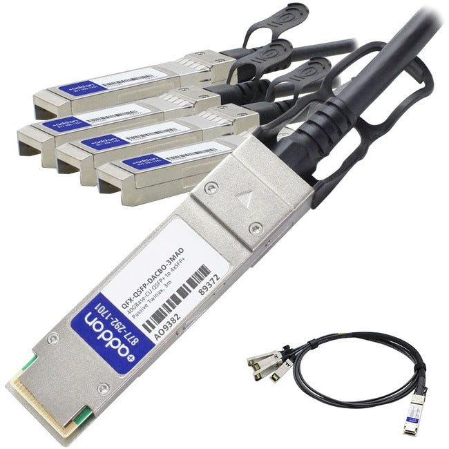 AddOn Juniper Networks QFX-QSFP-DACBO-3M Compatible TAA Compliant 40GBase-CU QSFP+ to 4xSFP+ Direct Attach Cable (Passive Twinax, 3m) - GreatEagleInc