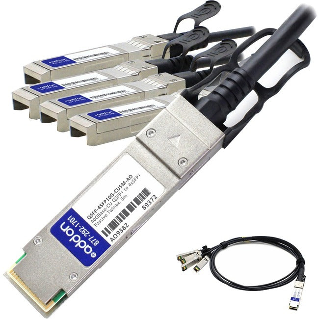 AddOn Cisco QSFP-4SFP10G-CU5M Compatible TAA Compliant 40GBase-CU QSFP+ to 4xSFP+ Direct Attach Cable (Passive Twinax, 5m)…