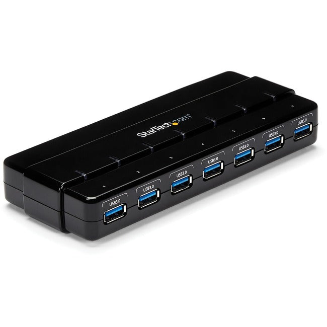 StarTech.com 7 Port SuperSpeed USB 3.0 Hub - Desktop USB Hub with Power Adapter - Black - Computers & Electronics