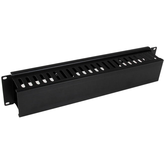 StarTech.com 2U Horizontal Finger Duct Rack Cable Management Panel with Cover - Computers & Electronics