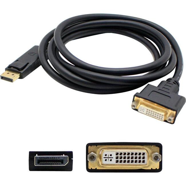AddOn 5-Pack of 8in DisplayPort Male to DVI-I Female Black Active Adapter Cables - Computers & Electronics