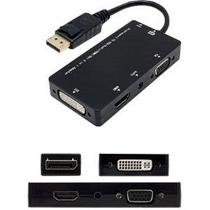 AddOn 5-Pack of 8in DisplayPort Male to DVI, HDMI, and VGA Female Black Adapters with Audio - Computers & Electronics
