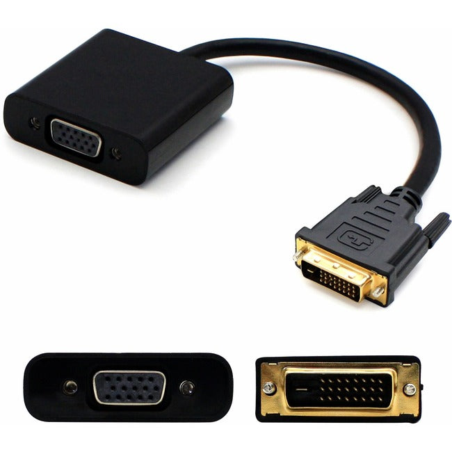 AddOn 8in DVI-D Male to VGA Female Black Active Adapter Cable - Computers & Electronics