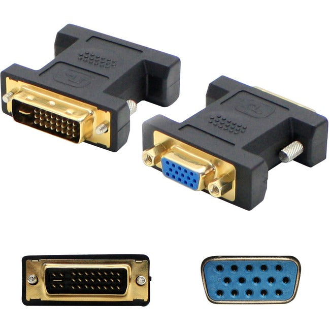 AddOn 5-Pack of DVI-I Male to VGA Female Black Adapters - GreatEagleInc