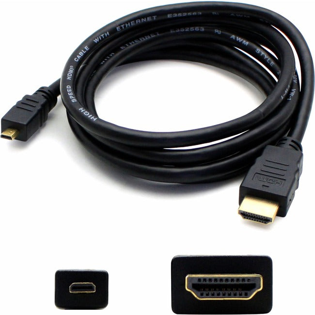 AddOn 5-Pack of 3ft HDMI Male to Micro-HDMI Male Black Adapter Cables - GreatEagleInc