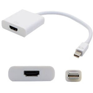 AddOn 5-Pack of 8in Mini-DisplayPort Male to HDMI Female White Adapter Cables - Computers & Electronics