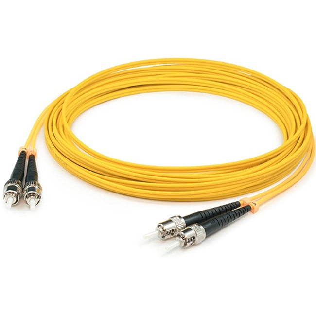 AddOn 1m ST (Male) to ST (Male) Yellow OS1 Duplex Fiber OFNR (Riser-Rated) Patch Cable - GreatEagleInc