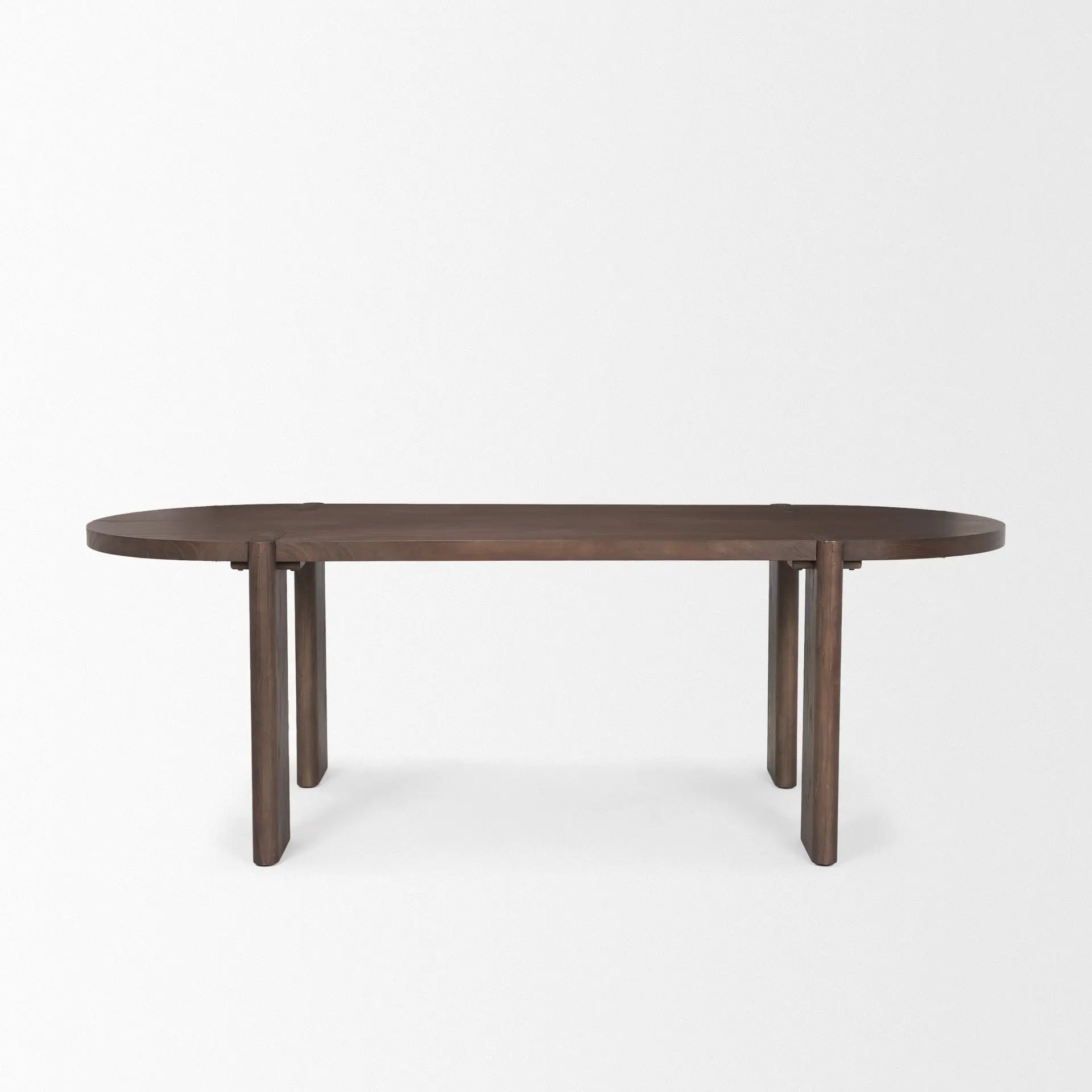 91" Brown Solid Wood Oval Dining Table Homeroots Kitchen & Dining