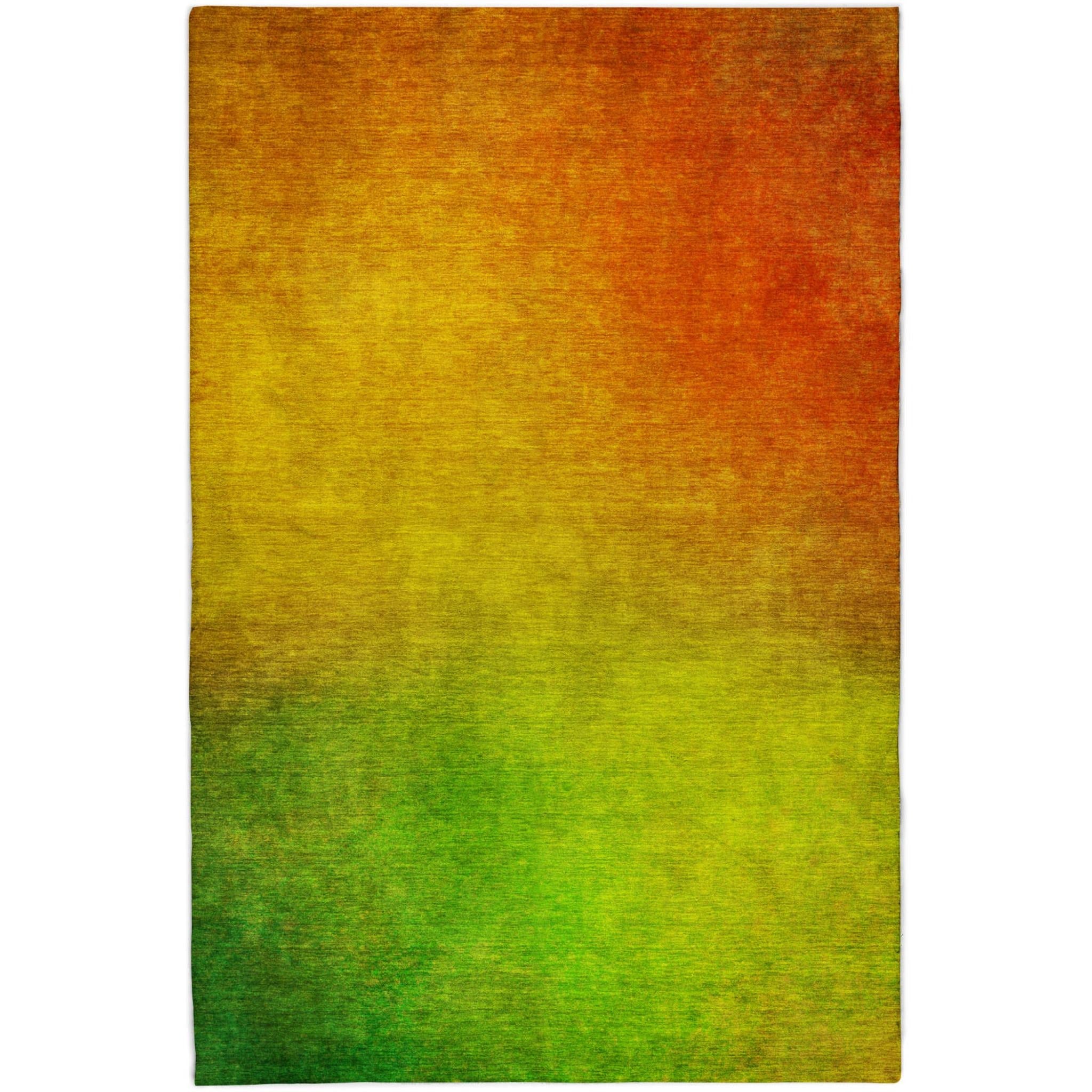 3' X 5' Terra Cotta And Gold Ombre Shag Washable Area Rug With UV Protection - Home & Garden