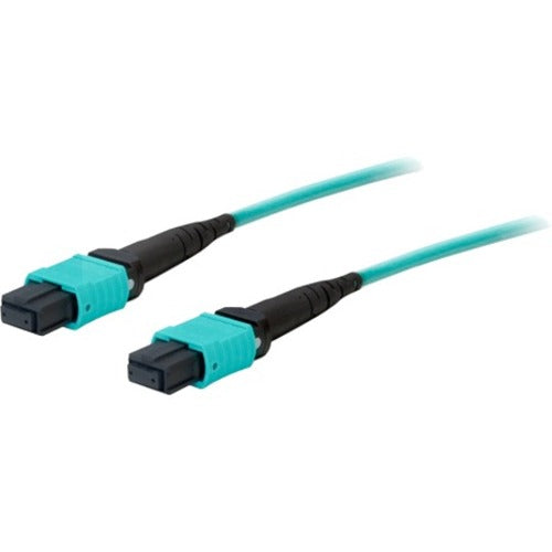 AddOn 10m MPO (Female) to MPO (Female) 12-strand Aqua OM4 Straight Fiber OFNR (Riser-Rated) Patch Cable - Computers &…