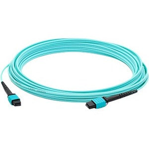 AddOn 15m MPO (Female) to MPO (Female) 12-strand Aqua OM4 Crossover Fiber OFNR (Riser-Rated) Patch Cable Default Title