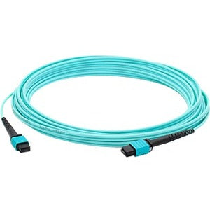 AddOn 1m MPO (Female) to MPO (Female) 12-strand Aqua OM4 Crossover Fiber OFNR (Riser-Rated) Patch Cable Default Title