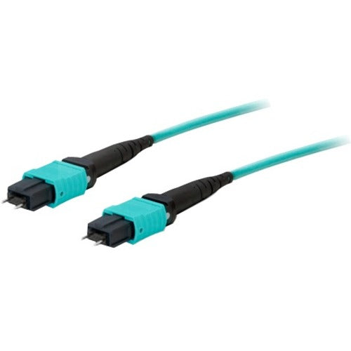AddOn 3m MPO (Female) to MPO (Female) 12-strand Aqua OM4 Straight Fiber OFNR (Riser-Rated) Patch Cable - GreatEagleInc