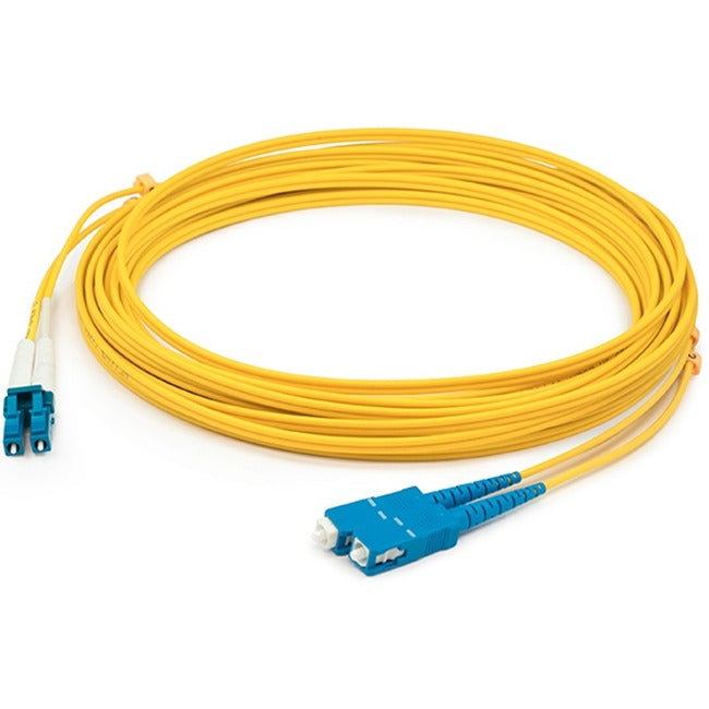 AddOn 10m LC (Male) to SC (Male) Yellow OS1 Duplex Fiber OFNR (Riser-Rated) Patch Cable