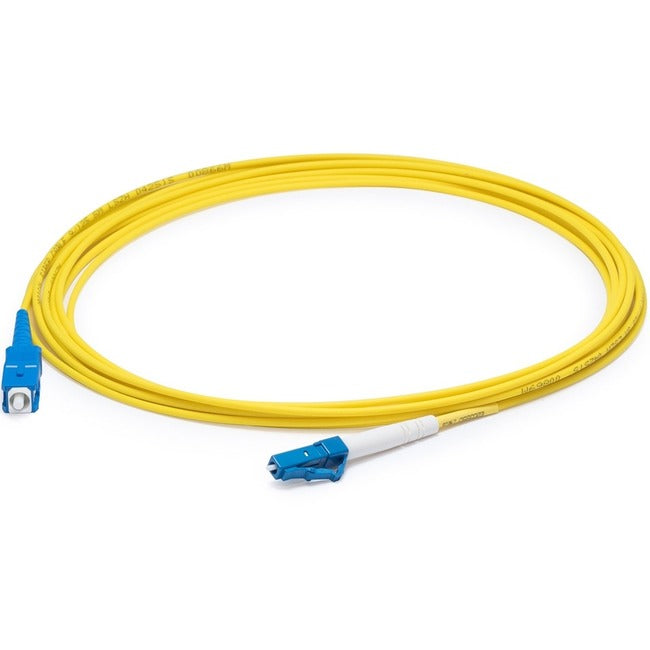 AddOn 5m LC (Male) to SC (Male) Yellow OS1 Simplex Fiber OFNR (Riser-Rated) Patch Cable - GreatEagleInc