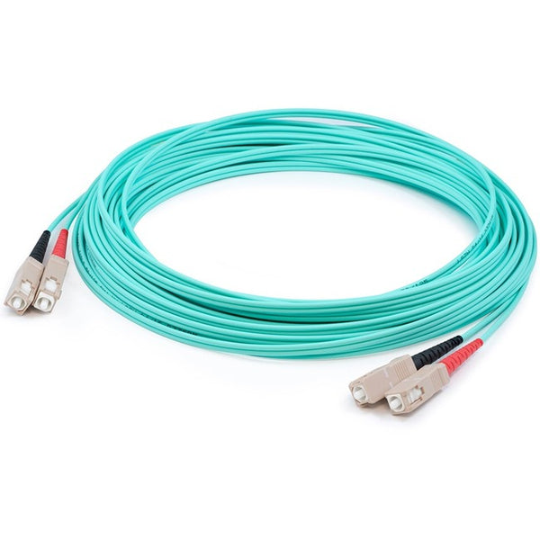 AddOn 1m SC (Male) to SC (Male) Aqua OM3 Duplex Fiber OFNR (Riser-Rated) Patch Cable - GreatEagleInc
