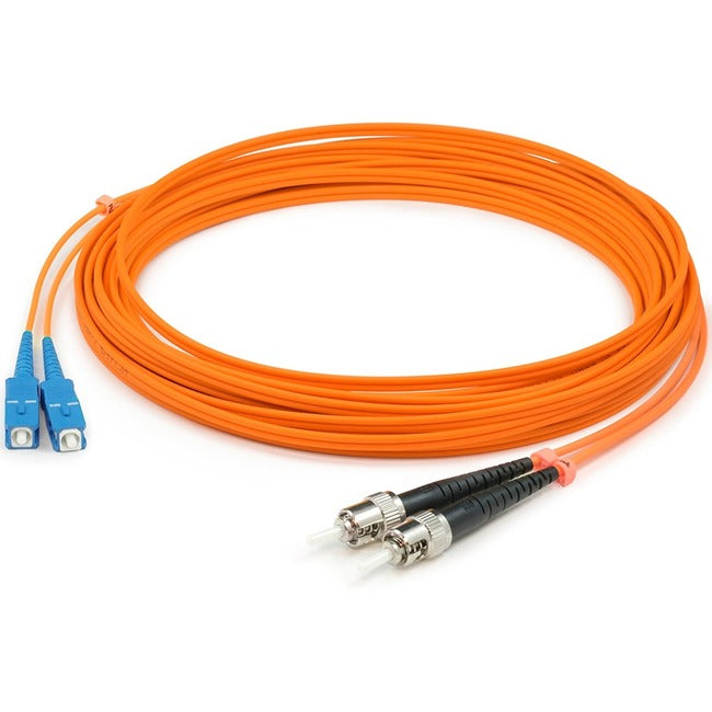 AddOn 1m SC (Male) to ST (Male) Orange OM1 Duplex Fiber OFNR (Riser-Rated) Patch Cable - Computers & Electronics