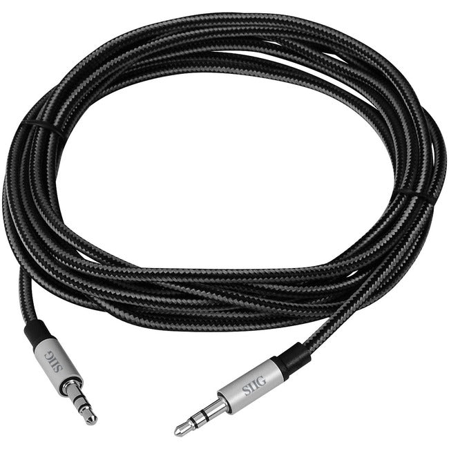 SIIG Woven Fabric Braided 3.5mm Stereo Aux Cable (M/M) - 3M - GreatEagleInc