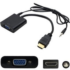 AddOn 5-Pack of HDMI Male to VGA Female Black Adapter Cables with 3.5mm Audio and Micro USB Ports - Computers & Electronics